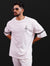 Oversized White Shirt with Arrow Print & Heritage - Inspired Sleeve Prints - Raah.pk