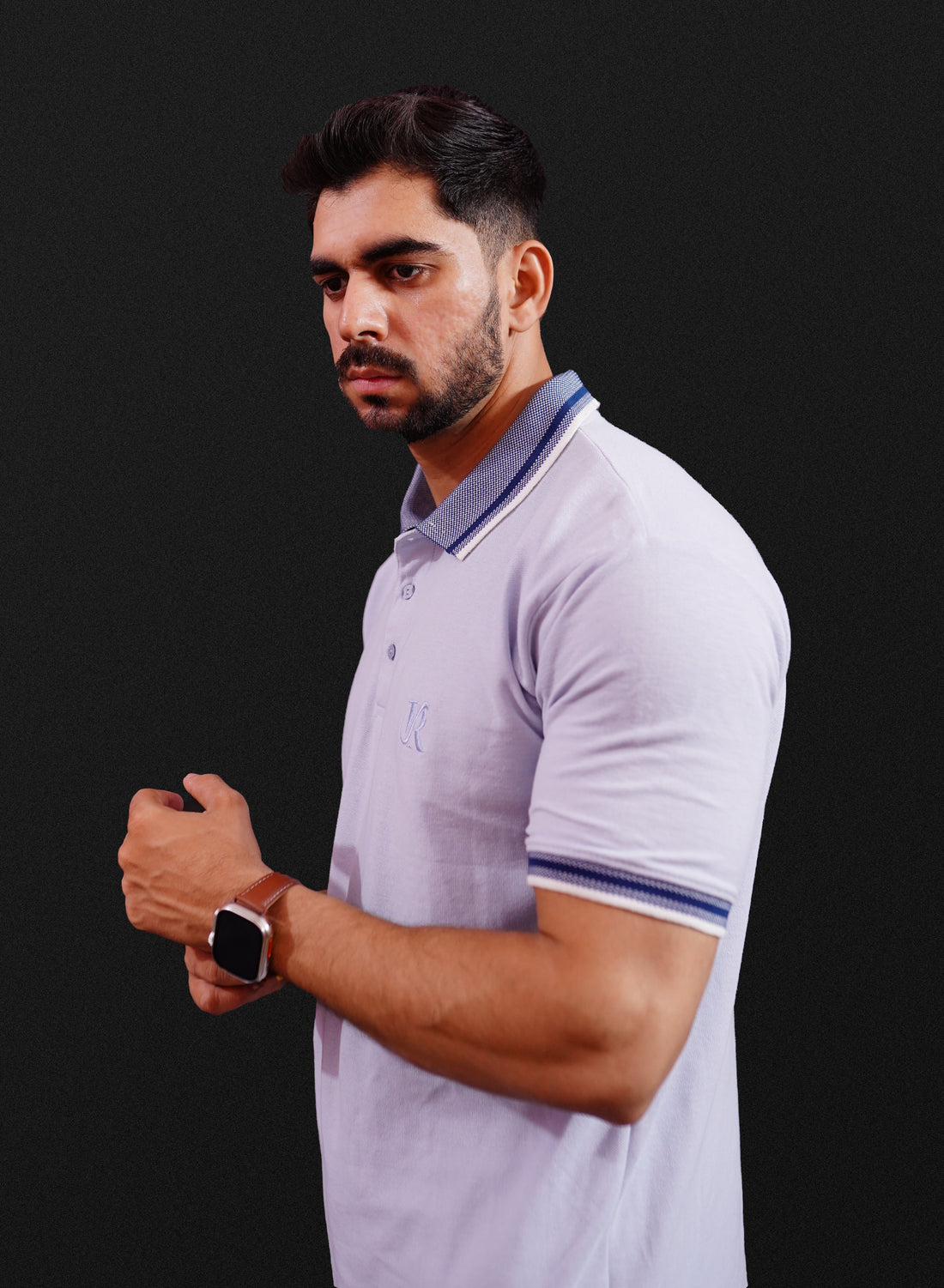 Premium Sky Blue PK Polo Shirt with Embroidered Detailing - Raah.pk